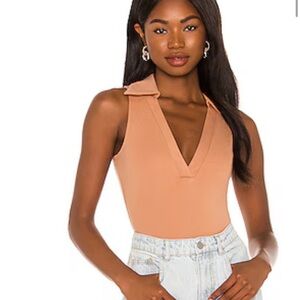 Camel Sleeveless Bodysuit